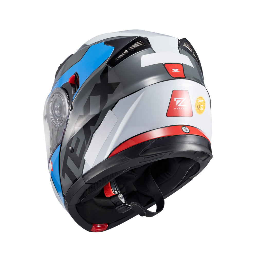 CAPACETE TEXX GLADIATOR V3 REISEN AZUL, VERMELHO E BRANCO