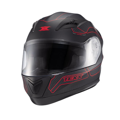 CAPACETE TEXX STRIKE PANTHER PRETO E VERMELHO FOSCO