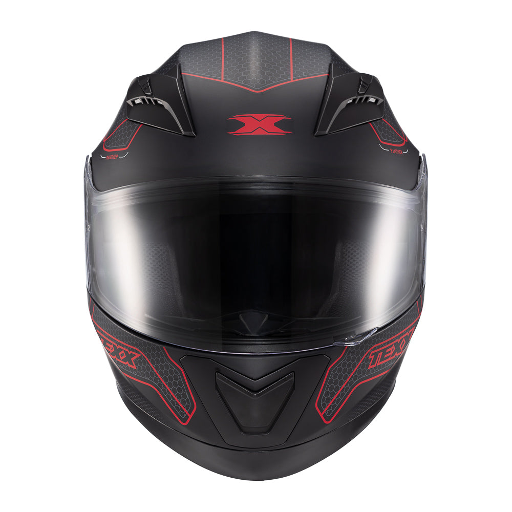 CAPACETE TEXX STRIKE PANTHER PRETO E VERMELHO FOSCO