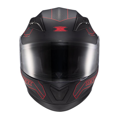 CAPACETE TEXX STRIKE PANTHER PRETO E VERMELHO FOSCO