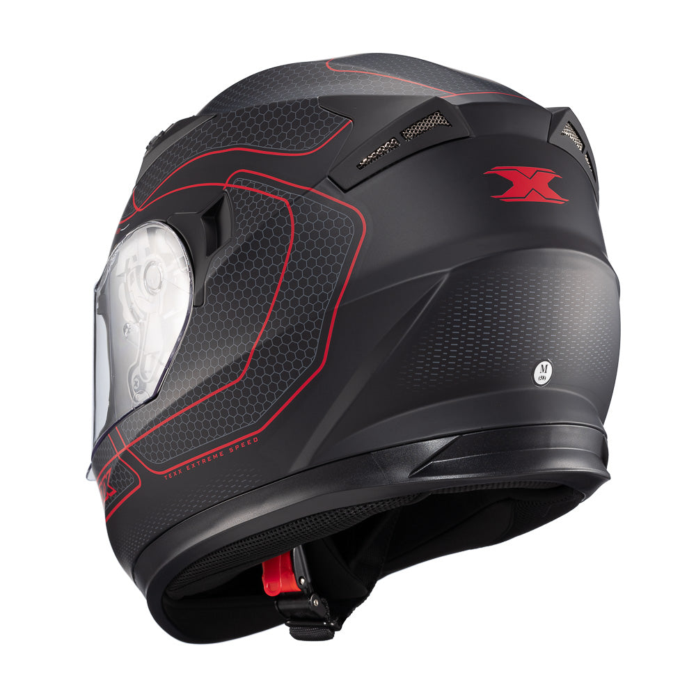 CAPACETE TEXX STRIKE PANTHER PRETO E VERMELHO FOSCO