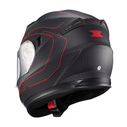 CAPACETE TEXX STRIKE PANTHER PRETO E VERMELHO FOSCO