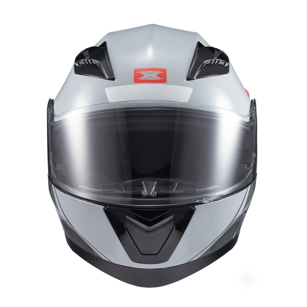 CAPACETE TEXX GLADIATOR V3 MAKAN CINZA E VERMELHO