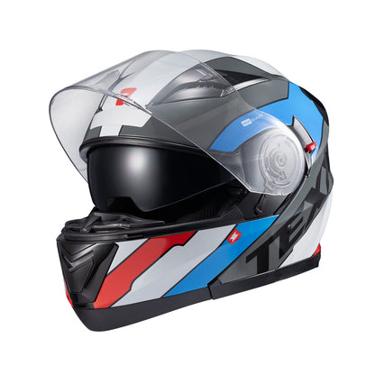 CAPACETE TEXX GLADIATOR V3 REISEN AZUL, VERMELHO E BRANCO
