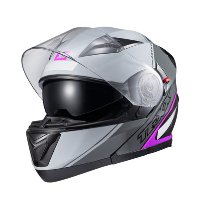 CAPACETE TEXX GLADIATOR V3 MAKAN CINZA E ROSA