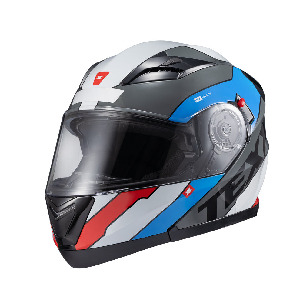 CAPACETE TEXX GLADIATOR V3 REISEN AZUL, VERMELHO E BRANCO