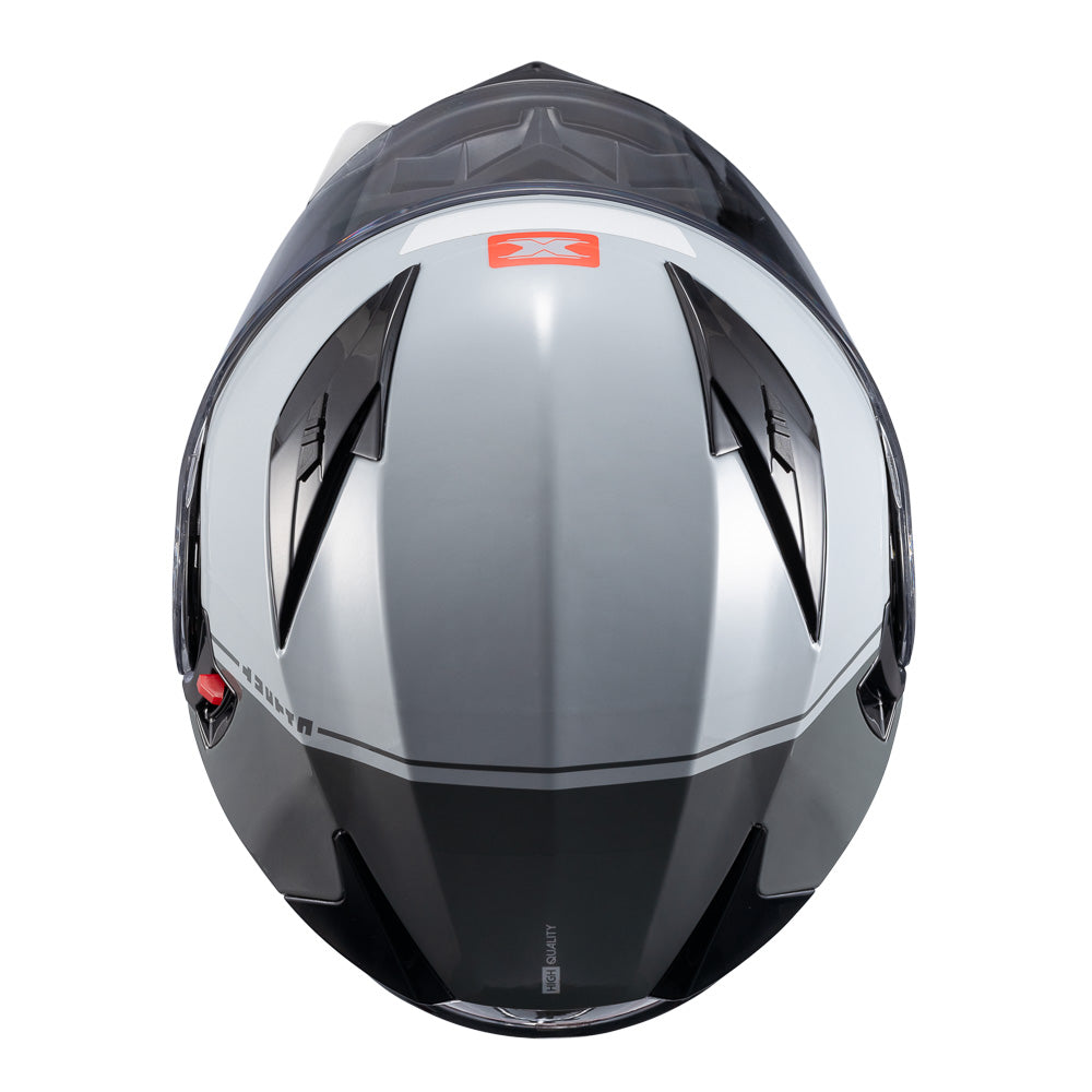 CAPACETE TEXX GLADIATOR V3 MAKAN CINZA E VERMELHO