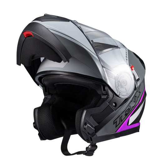 CAPACETE TEXX GLADIATOR V3 MAKAN CINZA E ROSA