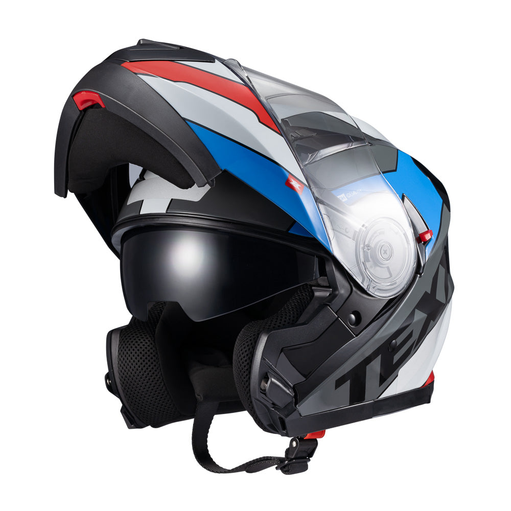 CAPACETE TEXX GLADIATOR V3 REISEN AZUL, VERMELHO E BRANCO