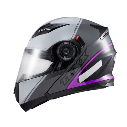 CAPACETE TEXX GLADIATOR V3 MAKAN CINZA E ROSA