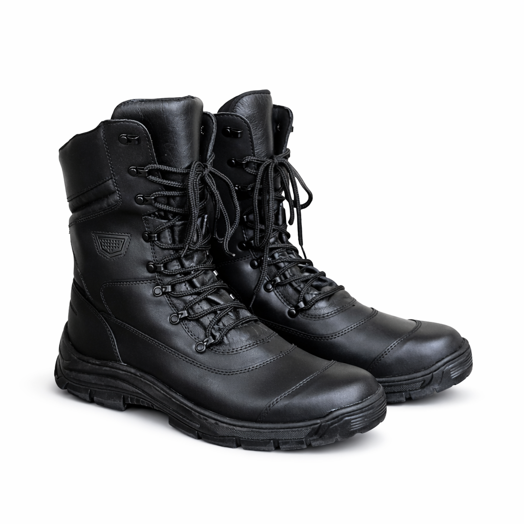 Bota Coturno BX66 em Couro Legítimo com Cadarço | Solado Costurado