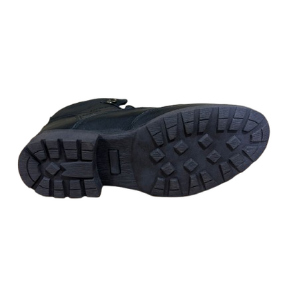 Bota Preta em Couro BX66 Cano Curto