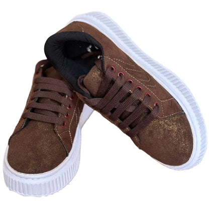 Tênis Feminino Marrom Glitter BX66