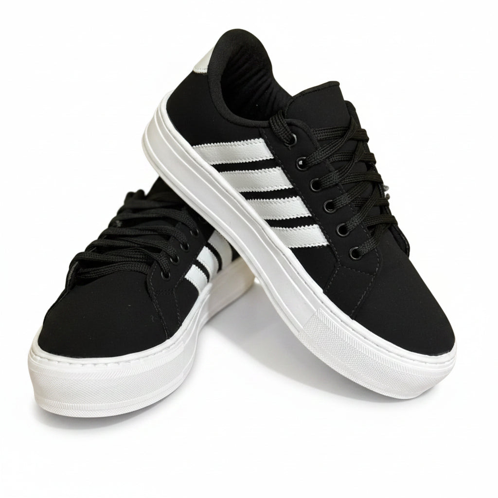 Tênis Feminino Flatform Casual Preto BX66
