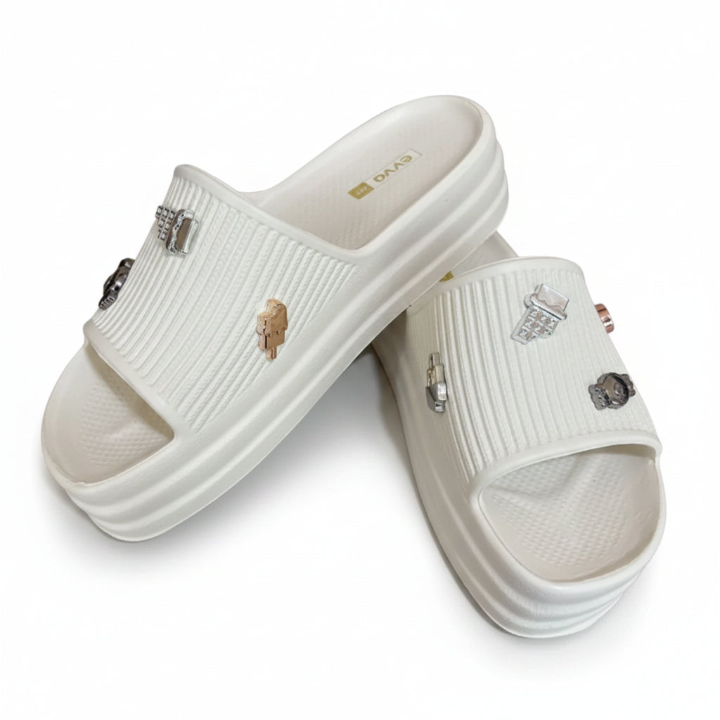 Sandália Slide Feminina EVA Off White