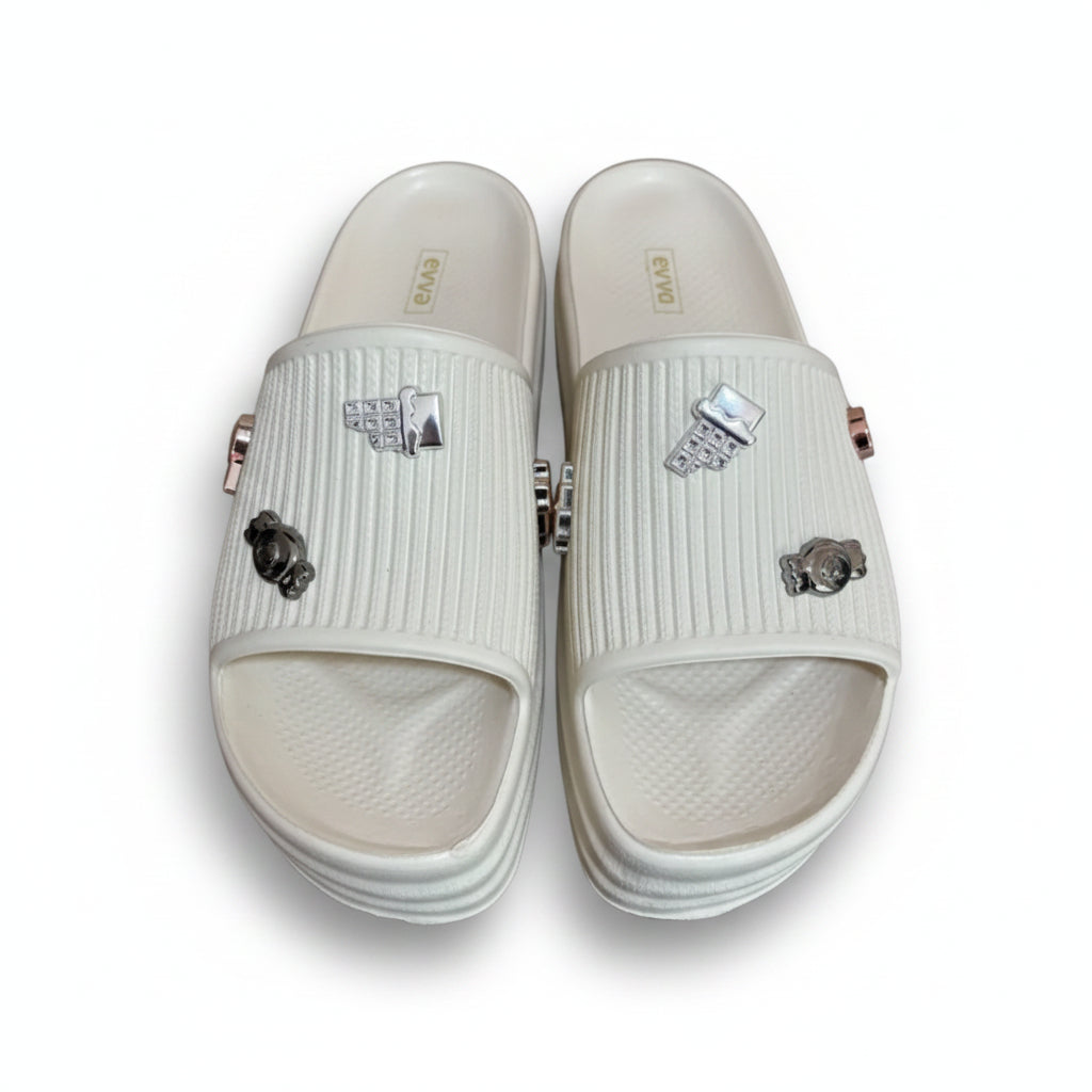 Sandália Slide Feminina EVA Off White