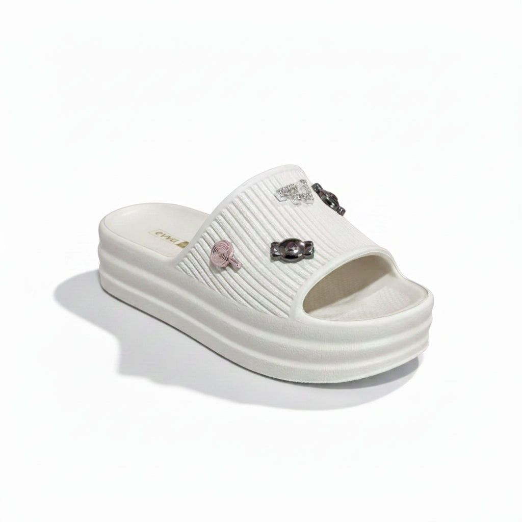 Sandália Slide Feminina EVA Off White