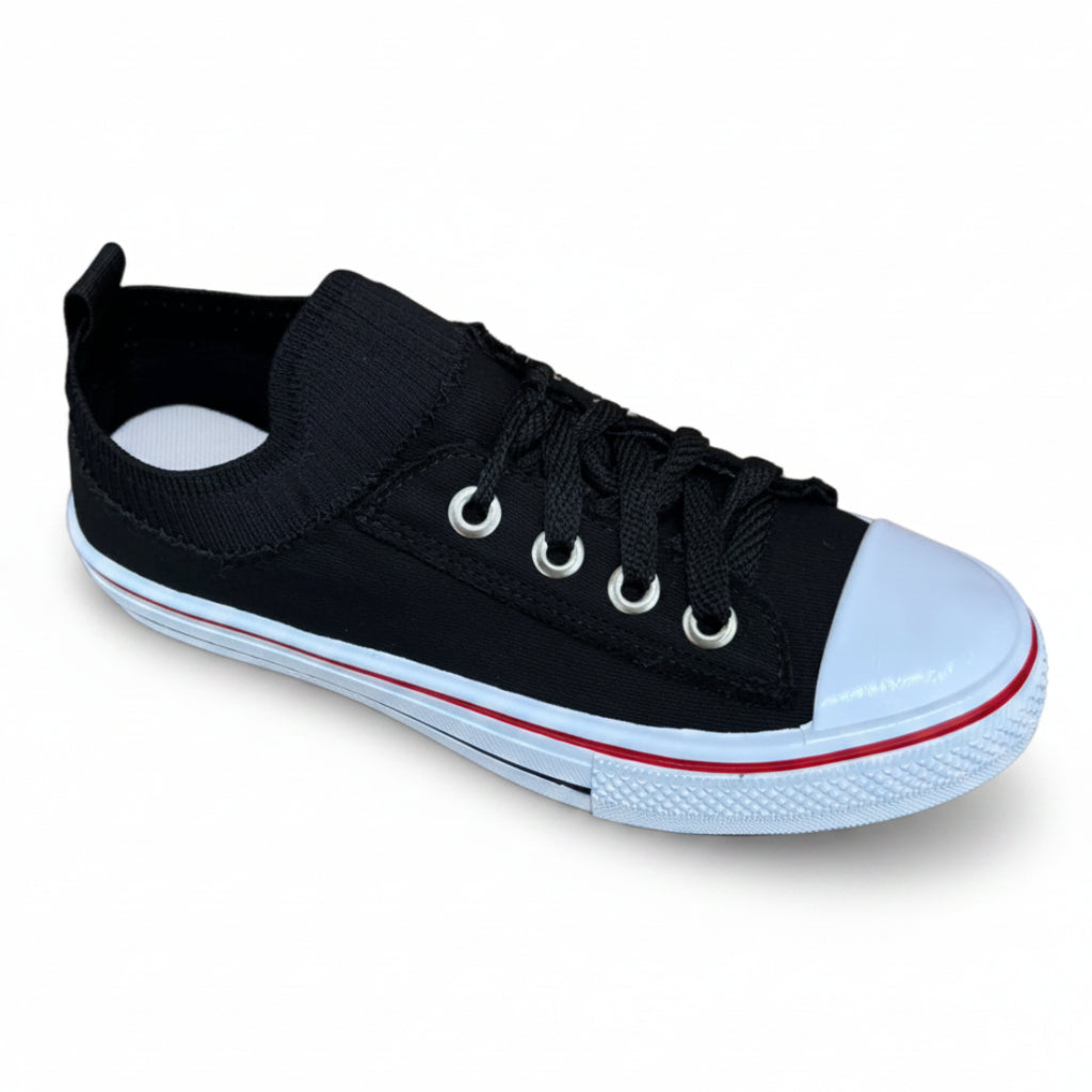 Tênis Casual Feminino Slip On Preto