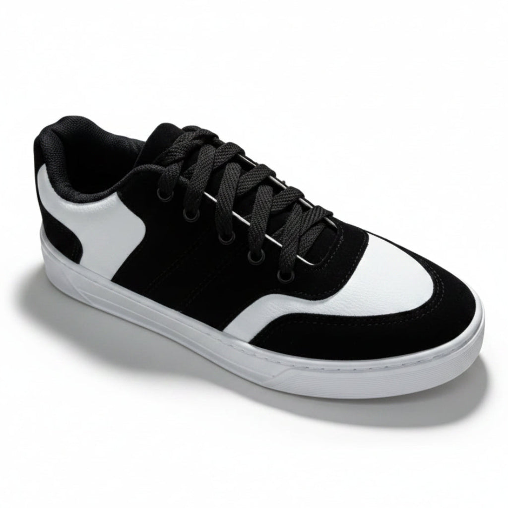 Tênis Unissex Casual Preto e Branco