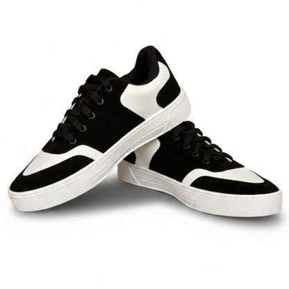 Tênis Unissex Casual Preto e Branco