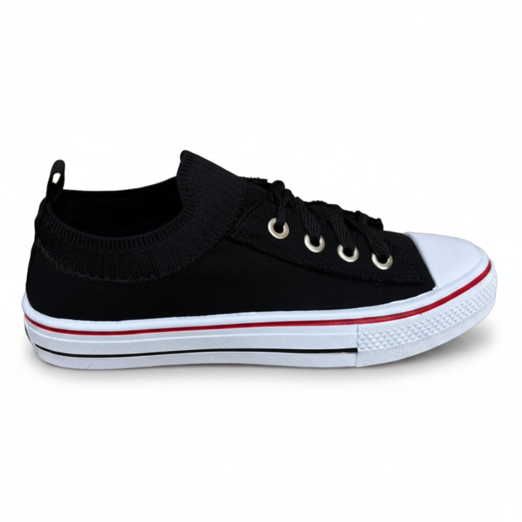 Tênis Casual Feminino Slip On Preto