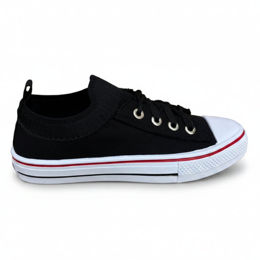 Tênis Casual Feminino Slip On Preto