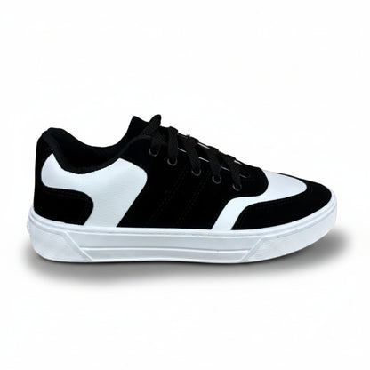 Tênis Unissex Casual Preto e Branco