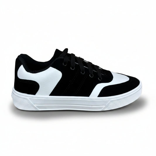 Tênis Unissex Casual Preto e Branco