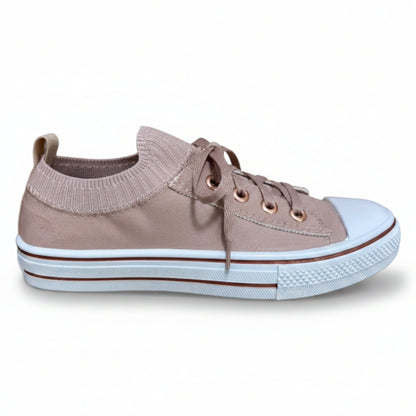 Tênis Casual Feminino Slip On Rosé