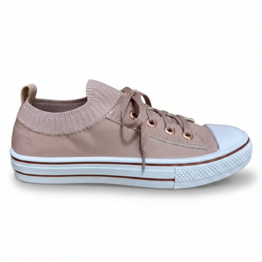 Tênis Casual Feminino Slip On Rosé