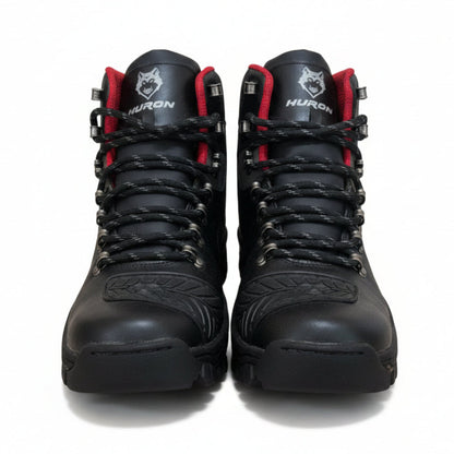 Bota Masculina para Motociclismo Huron Preta Cano Baixo