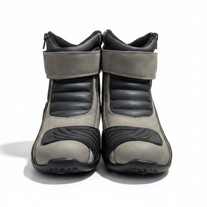 Bota Masculina para Motociclismo BX66 Cinza e Preta com Protetor de Marcha