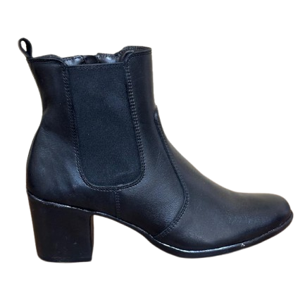 Bota Feminina em Couro BX66 Salto Bloco
