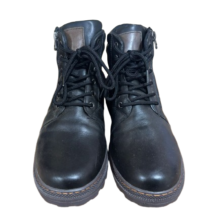 Bota Casual Preta em Couro BX66 com Zíper Lateral