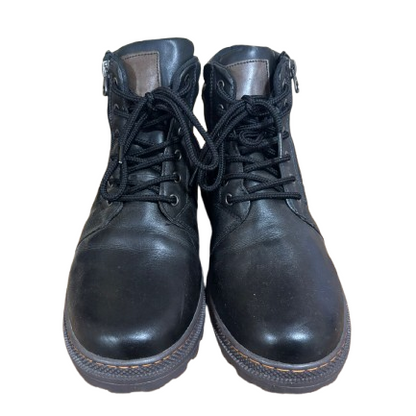 Bota Casual Preta em Couro BX66 com Zíper Lateral