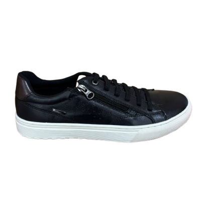 Sapatênis Preto em Couro com Zíper BX66