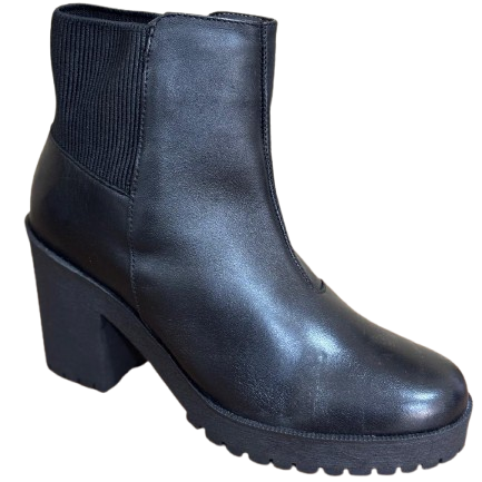 Bota Feminina em Couro Preto BX66