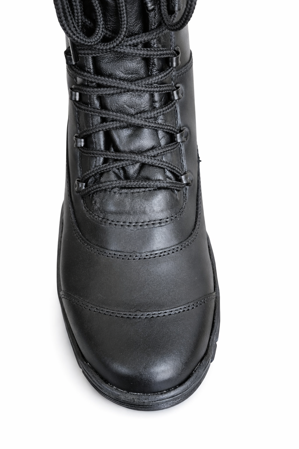 Bota Coturno BX66 em Couro Legítimo com Cadarço | Solado Costurado