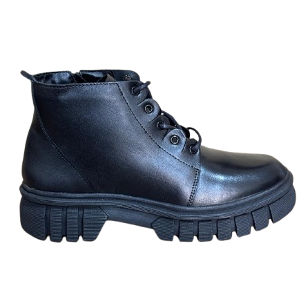 Bota Feminina Preta em Couro BX66 com Zíper Lateral