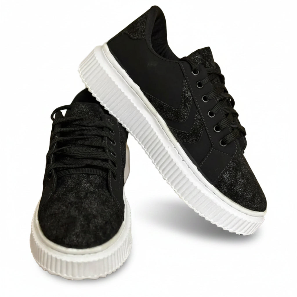 Tênis Feminino Preto Glitter BX66
