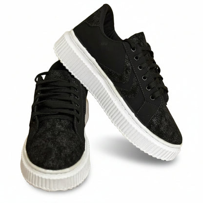 Tênis Feminino Preto Glitter BX66