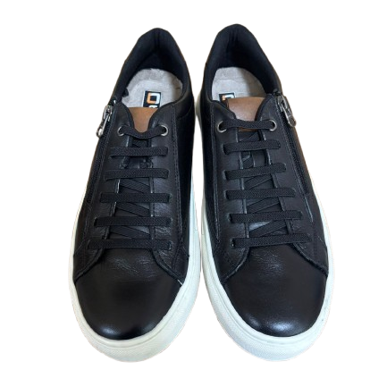 Sapatênis Preto em Couro com Zíper BX66
