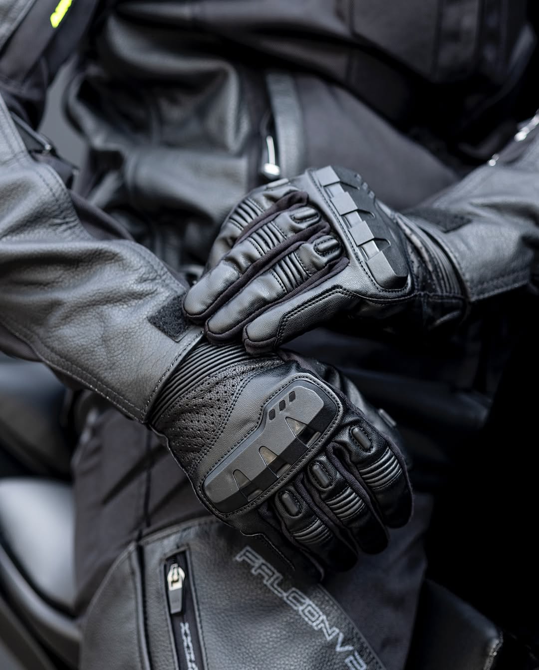 Luva couro Motocilismo Texx Phanter Preta