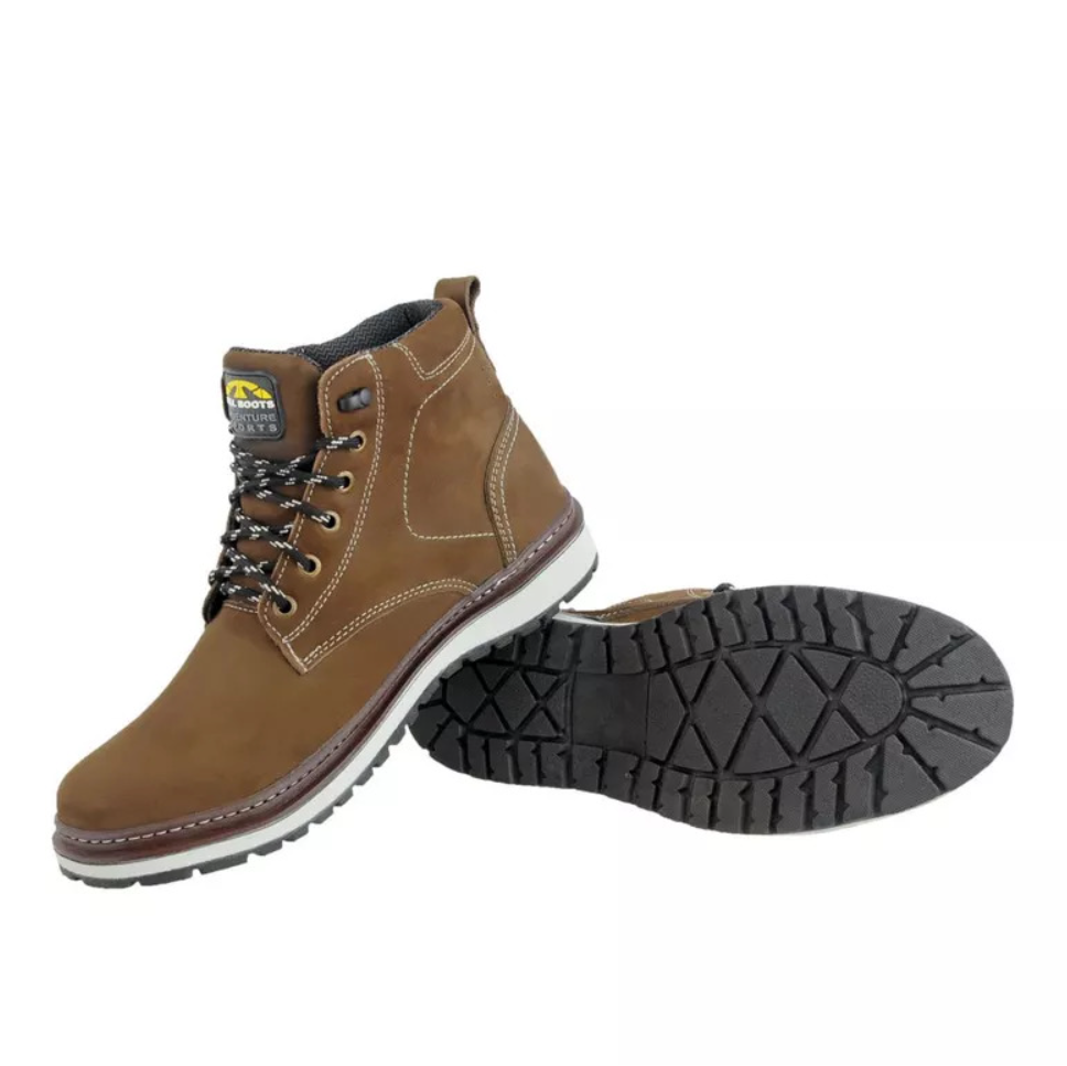 Bota Couro Nobuck Casual Chumbo