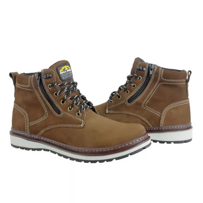 Bota Couro Nobuck Casual Chumbo