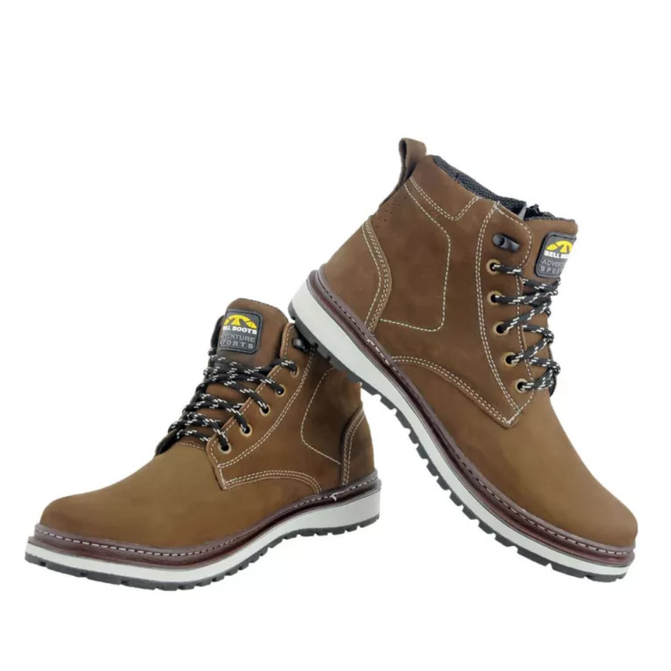 Bota Couro Nobuck Casual Chumbo
