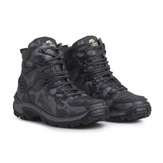 Bota Coturno Camuflada em Couro