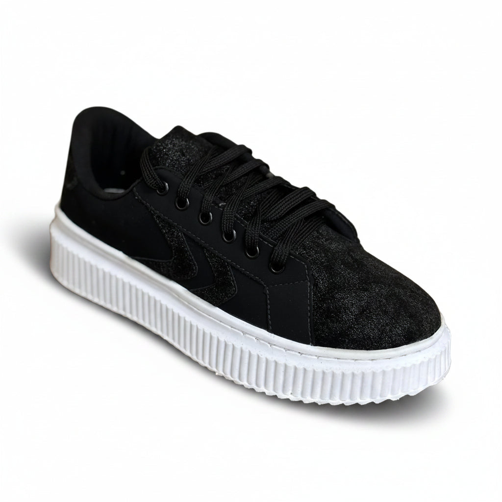 Tênis Feminino Preto Glitter BX66