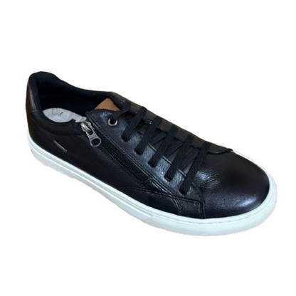 Sapatênis Preto em Couro com Zíper BX66