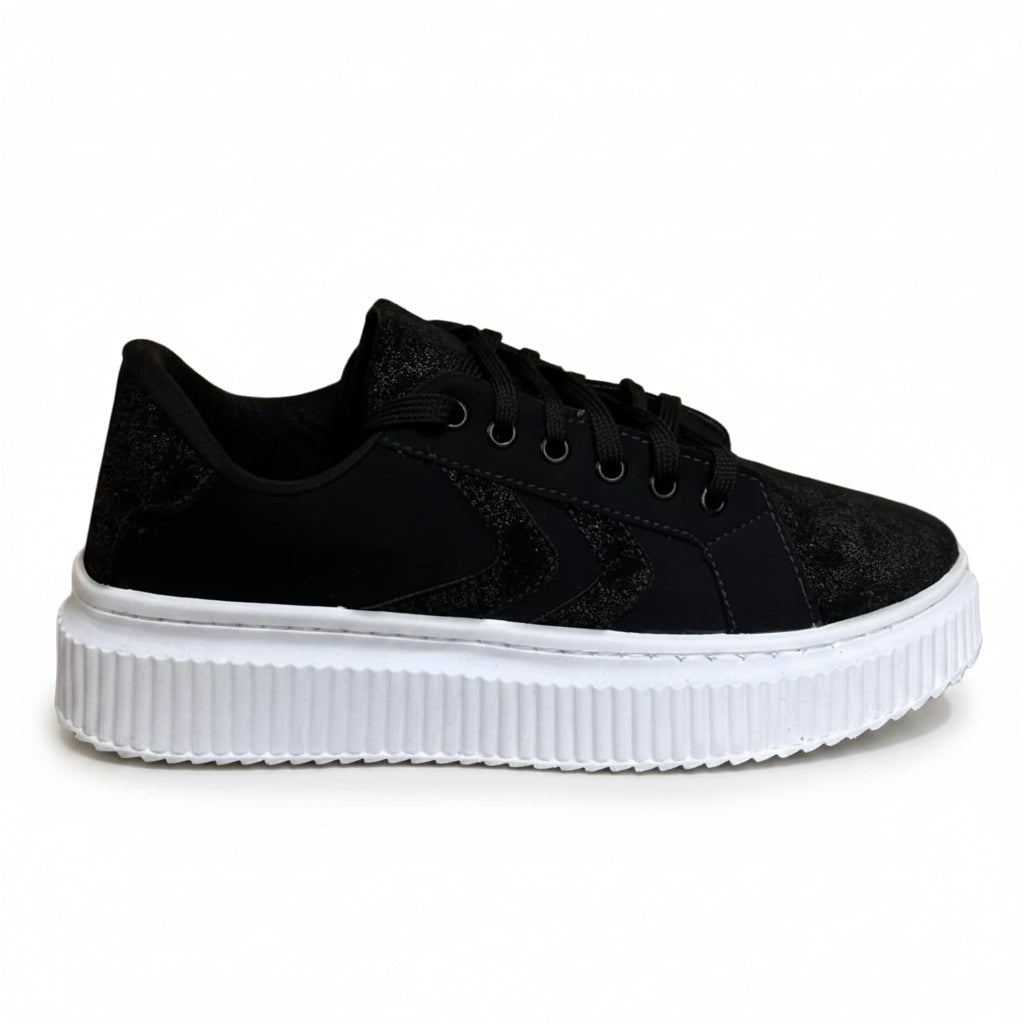Tênis Feminino Preto Glitter BX66
